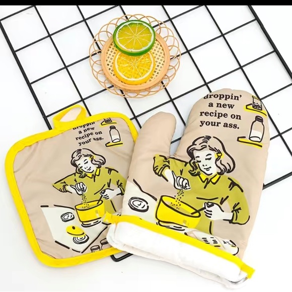 Kitchen Funny Oven Mitts Set Poshmark